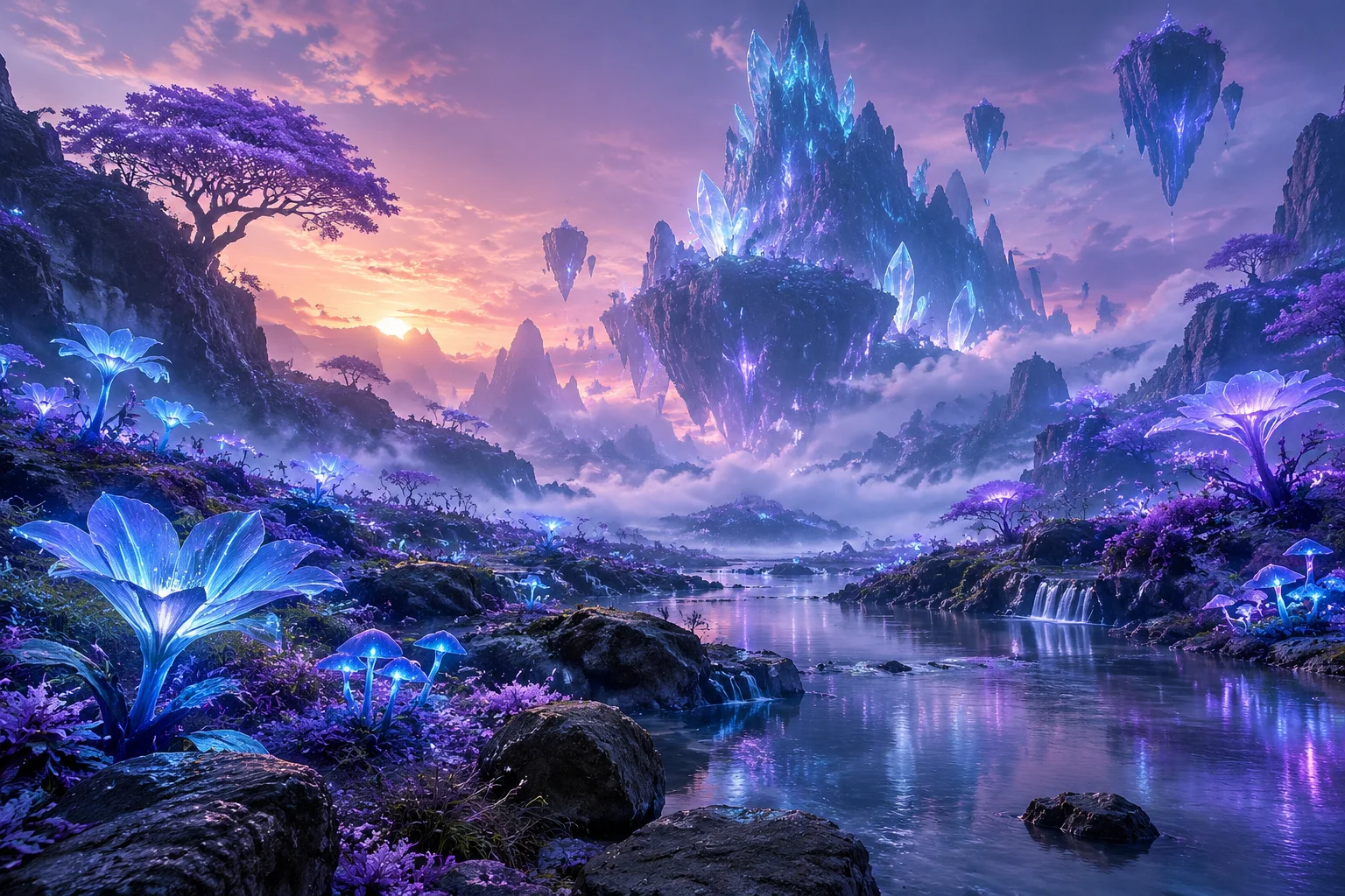 Sample AI-generated fantasy landscape